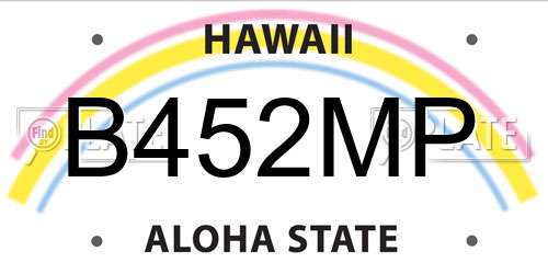 B452MP Hawaii License Plate