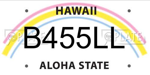 B455LL Hawaii License Plate