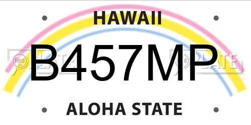 B457MP Hawaii License Plate