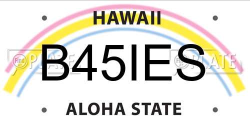 B45IES Hawaii License Plate