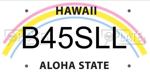 B45SLL Hawaii License Plate
