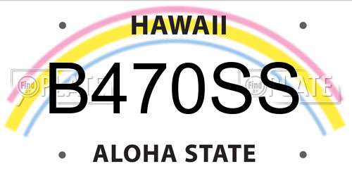 B470SS Hawaii License Plate