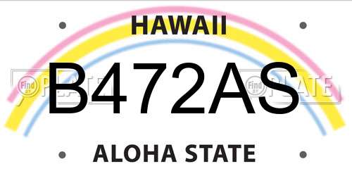 B472AS Hawaii License Plate