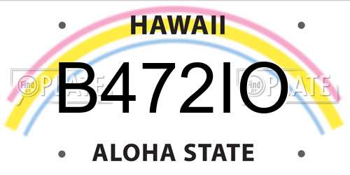 B472IO Hawaii License Plate