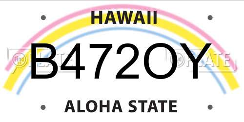 B472OY Hawaii License Plate