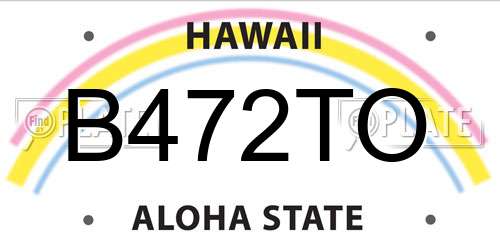 B472TO Hawaii License Plate