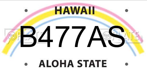 B477AS Hawaii License Plate