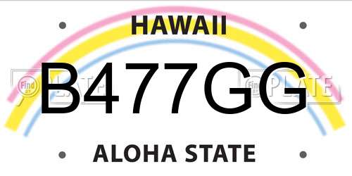 B477GG Hawaii License Plate