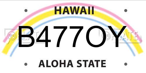 B477OY Hawaii License Plate