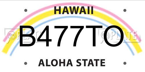 B477TO Hawaii License Plate
