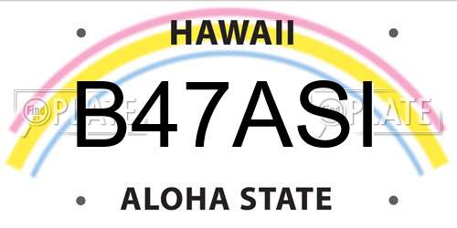 B47ASI Hawaii License Plate