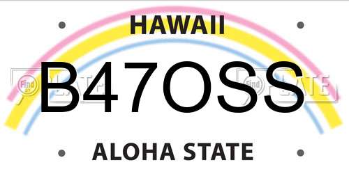 B47OSS Hawaii License Plate