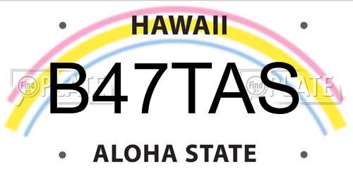B47TAS Hawaii License Plate