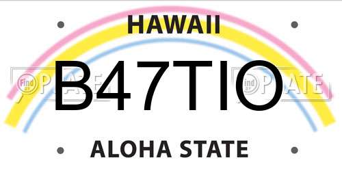 B47TIO Hawaii License Plate