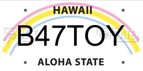 B47TOY Hawaii License Plate