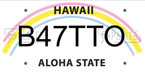 B47TTO Hawaii License Plate