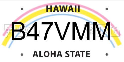 B47VMM Hawaii License Plate