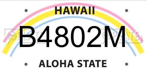 B4802M Hawaii License Plate