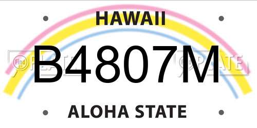 B4807M Hawaii License Plate