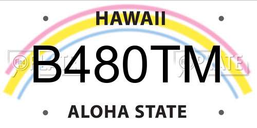 B480TM Hawaii License Plate