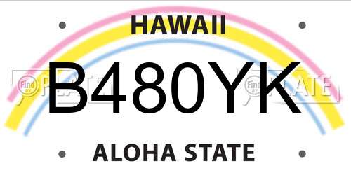 B480YK Hawaii License Plate