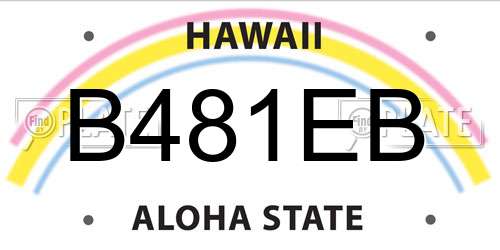 B481EB Hawaii License Plate