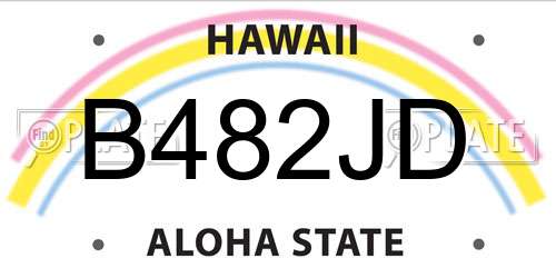 B482JD Hawaii License Plate