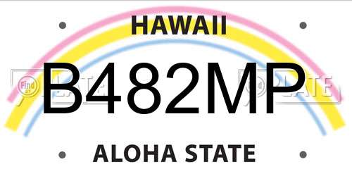 B482MP Hawaii License Plate