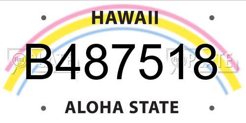 B487518 Hawaii License Plate