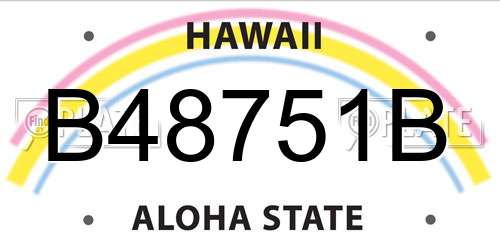 B48751B Hawaii License Plate