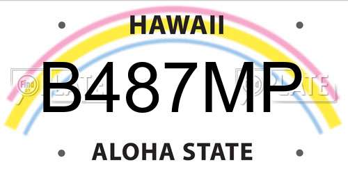 B487MP Hawaii License Plate