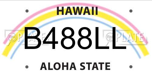 B488LL Hawaii License Plate