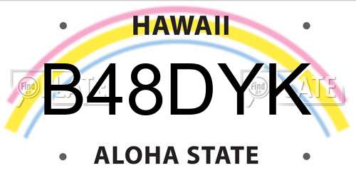 B48DYK Hawaii License Plate
