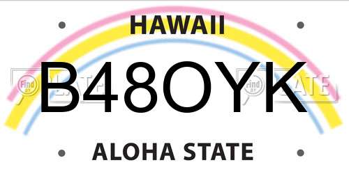 B48OYK Hawaii License Plate