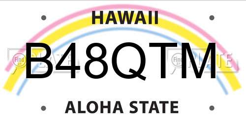 B48QTM Hawaii License Plate