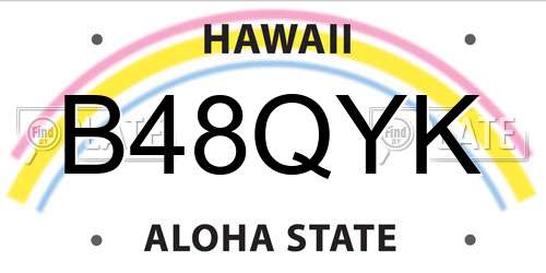 B48QYK Hawaii License Plate