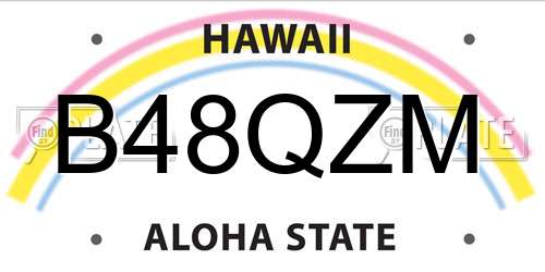 B48QZM Hawaii License Plate