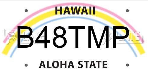 B48TMP Hawaii License Plate