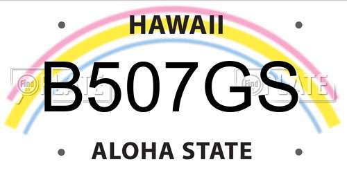 B507GS Hawaii License Plate