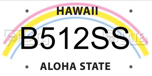 B512SS Hawaii License Plate