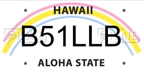 B51LLB Hawaii License Plate