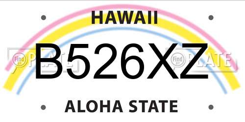 B526XZ Hawaii License Plate