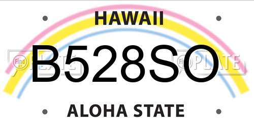 B528SO Hawaii License Plate