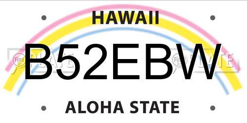 B52EBW Hawaii License Plate