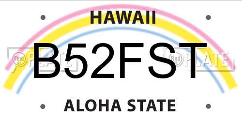 B52FST Hawaii License Plate