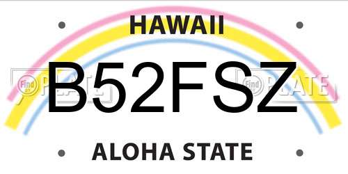 B52FSZ Hawaii License Plate