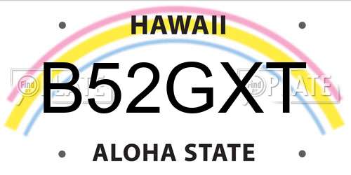 B52GXT Hawaii License Plate
