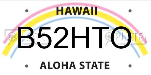 B52HTO Hawaii License Plate