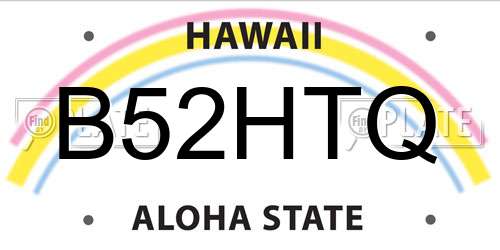 B52HTQ Hawaii License Plate