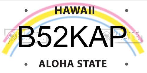 B52KAP Hawaii License Plate